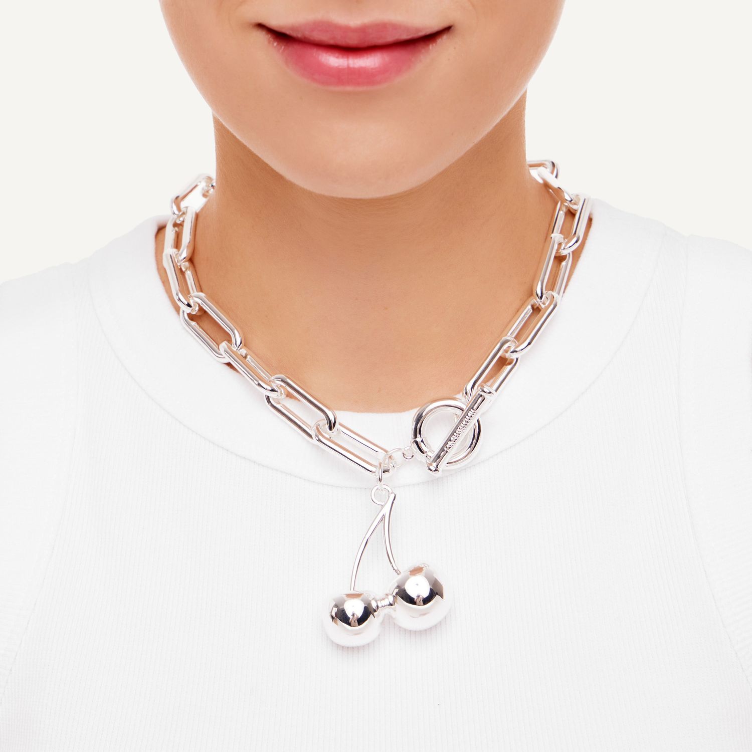 Колье Silver Chain With Cherry Charm