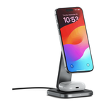 Складная зарядная станция MagSafe Satechi Charging Stand для iPhone и AirPods (Qi2) Беспроводная зарядка: Qi 15 Вт, Qi 5 Вт. Проводная зарядка: нет. Сертификация Qi2. Есть LED-индикация