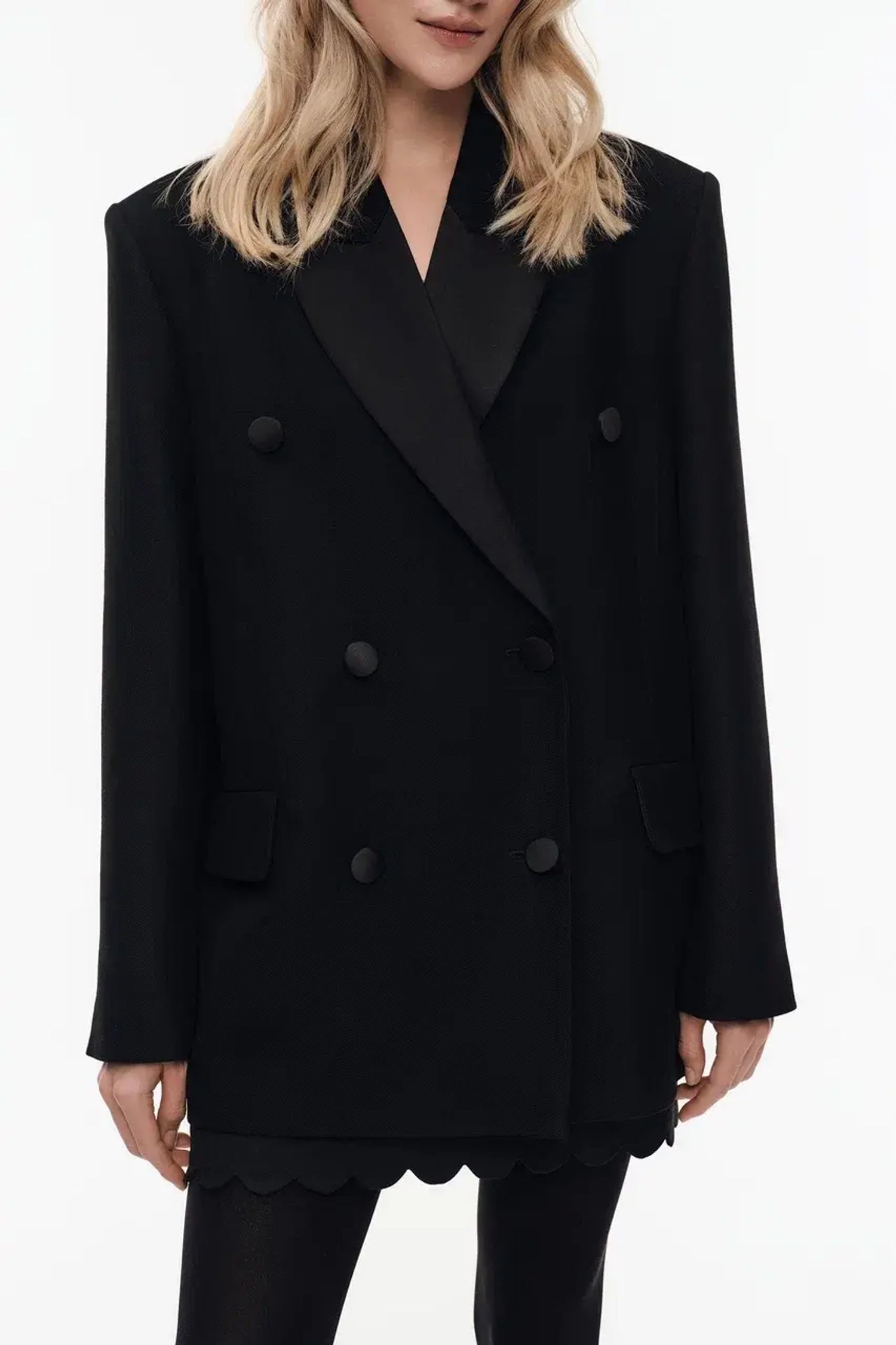 Жакет с шарфом ((Простые истины)), черный