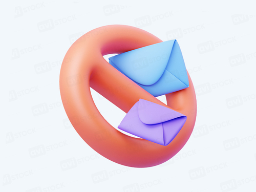 3D иконка "Нет писем" — антиспам, блокировка рассылки (PNG)