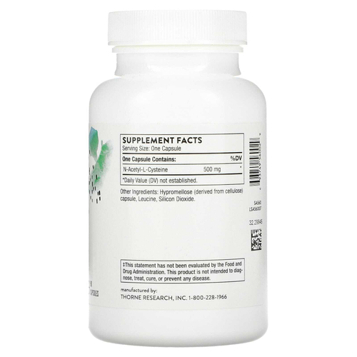 Thorne, NAC, 90 капсул (500 мг в 1 капсуле)