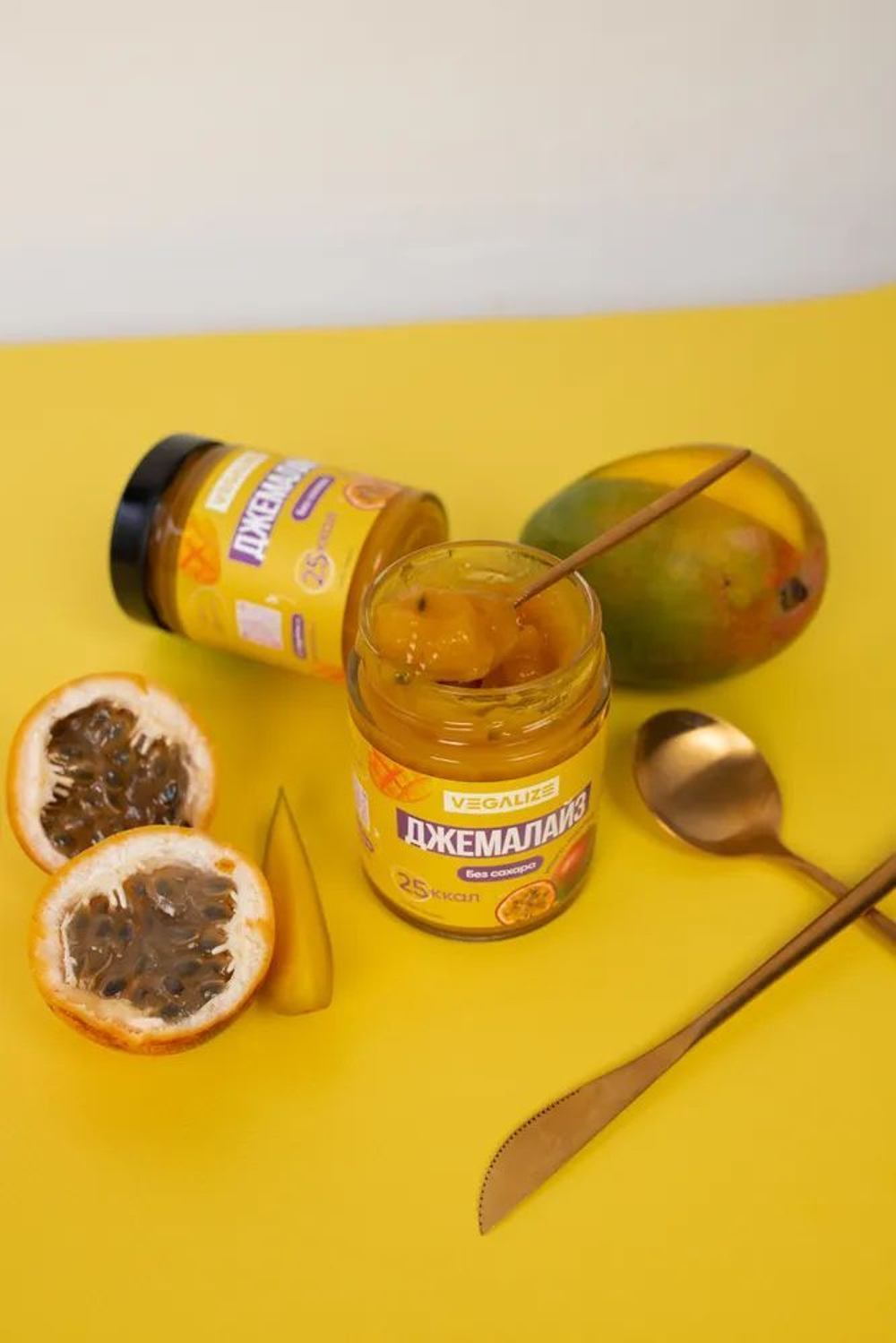 Джем 3 шт, Джемалайз VEGALIZE 3 шт, Манго-маракуйя, без сахара, низкокалорийный, фитнес-продукт, для похудения, постный