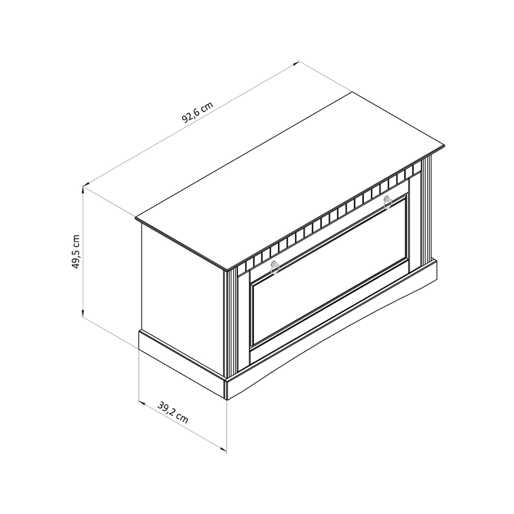 Скамья в прихожую Неаполь из сосны, 93х50х39 см, серый антик