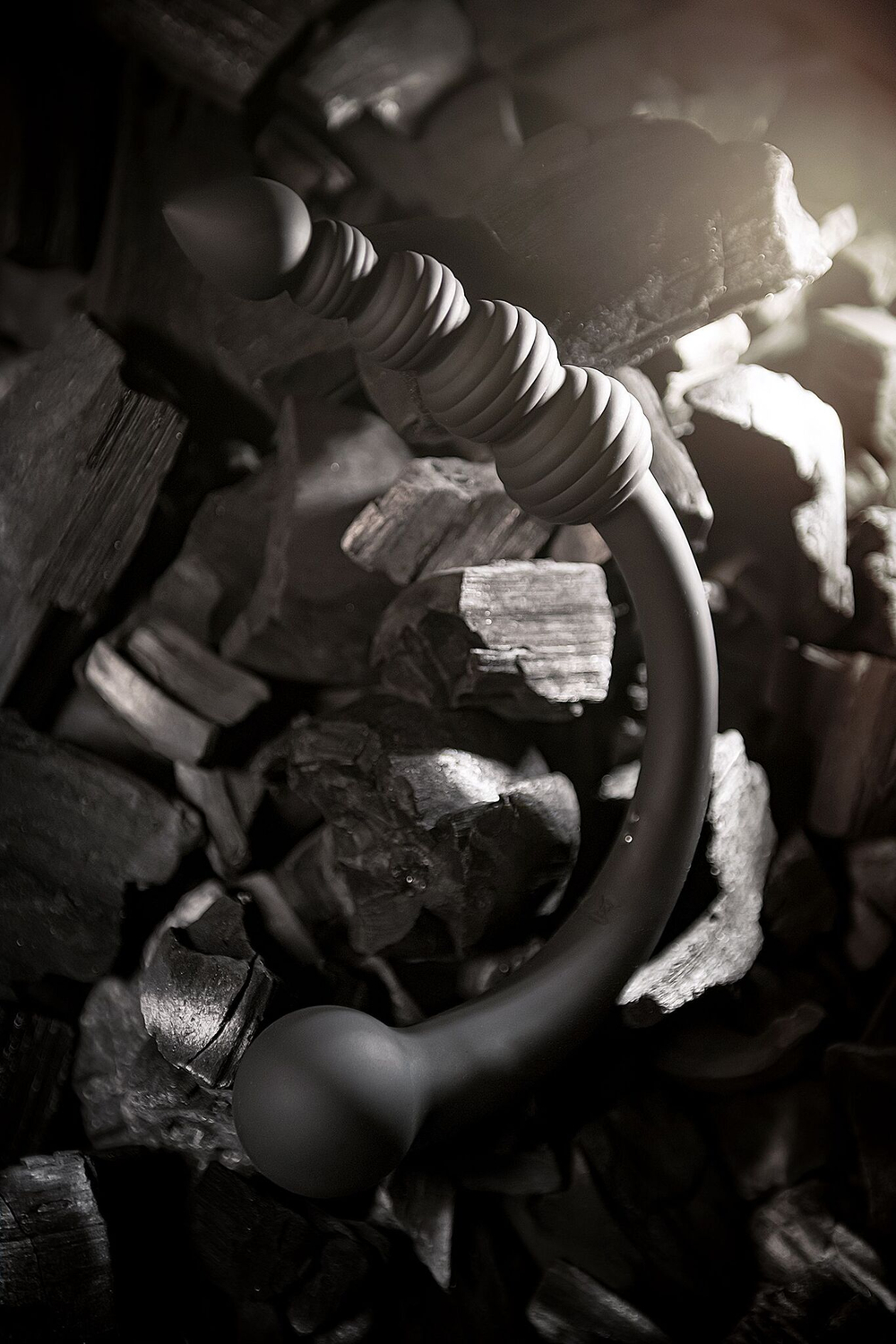 Двусторонний вибратор ToyFa Black&Red, 35 см, 2 мотора