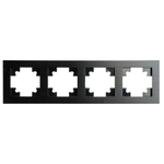 Рамка 4-местная, металл, STEKKER MFR00-7004-05, серия Катрин, черный 50024