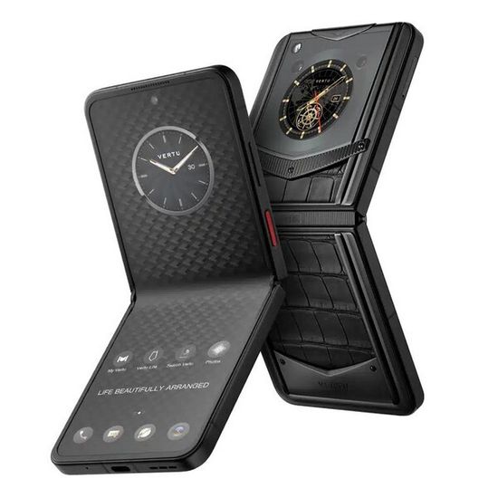 Vertu Ironflip базальтовый черный (кожа аллигатора)