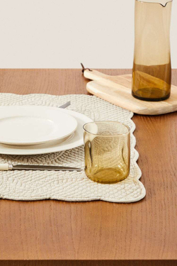 ZARA HOME СТЕГАНАЯ САЛФЕТКА XL, ТЕМНО-БЕЖЕВЫЙ