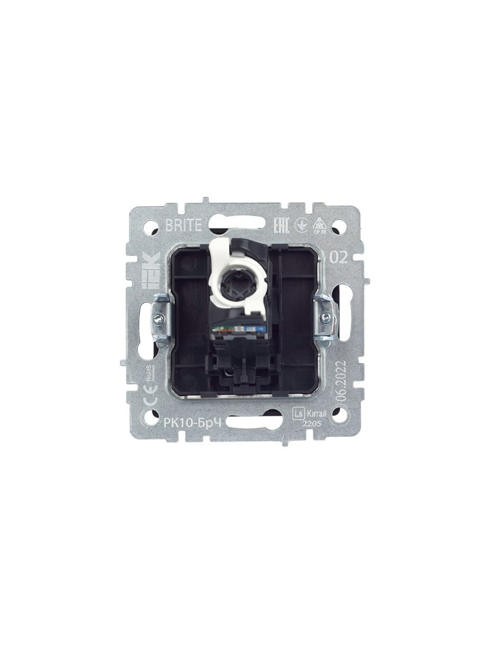 Розетка компьютерная СП RJ45 кат.5E BRITE РК10-БрЧ механизм черн. IEK BR-K10-1-K02