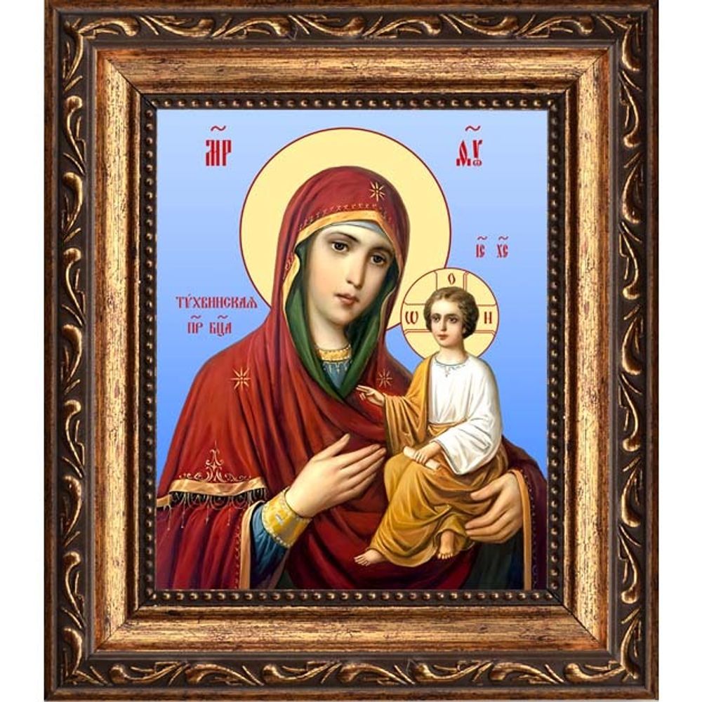 Тихвинская Божья Матерь. Икона на холсте.