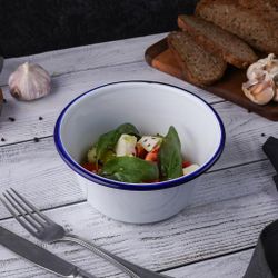 Салатник 1250 мл d 17,5 см h8 см Blue Rim эмалированая сталь SUNNEX [1]