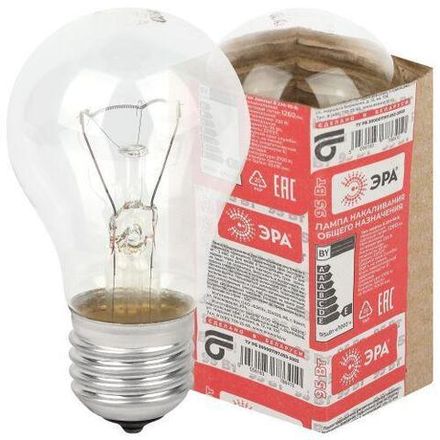 Лампа накаливания A50 95-230-Е27 95Вт грушевидная Е27 230В ЭРА Б0039120