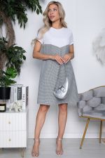 Платье Игра на контрасте серо-белое П10040 LT Collection