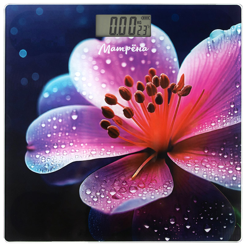 Весы напольные электронные МАТРЁНА MA-032B, до 150кг, стеклянная поверхность