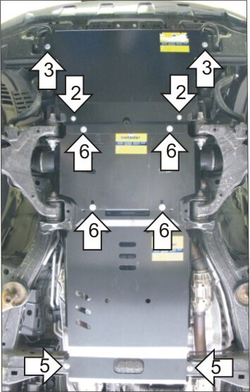 Защита стальная 3 мм Д, ПДф, КПП, Р Toyota Land Cruiser 200; Lexus LX 2007-2021 гг MOTODOR.12522