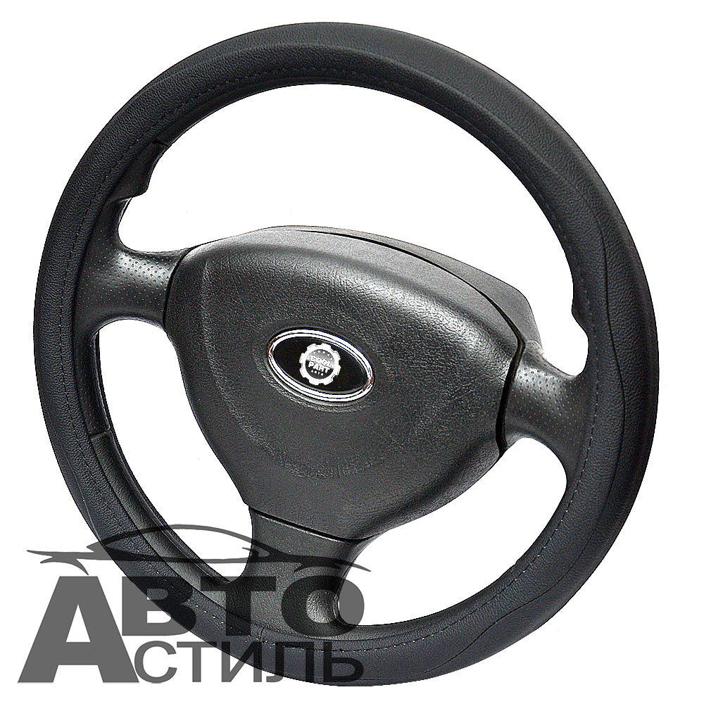 Оплетка на руль круглая Coolpart MAXIMAL (47) к/з черный/черный A  C2369XXXL-BLBL