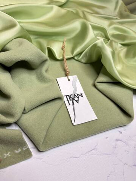 Пальтовая однотонная шерсть с кашемиром (Alta Moda для Valentino, 85%шерсть/15%кашемир, Фисташковый туман, 500 гр/м2, 150)