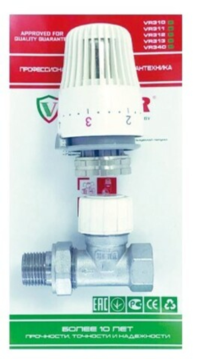 Вентиль термост. с термоголовкой ПРЯМОЙ. 1/2  ViEiR (25/1шт)