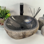 Каменная раковина из речного камня RS-05426 (36*31*15) 0855 из натурального камня