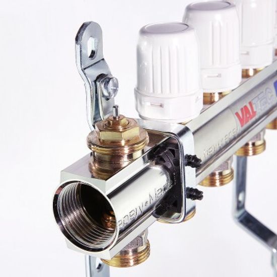 Коллекторный блок Valtec 1"х3/4" 11 выходов (латунь) VTc.594.EMNX.0611