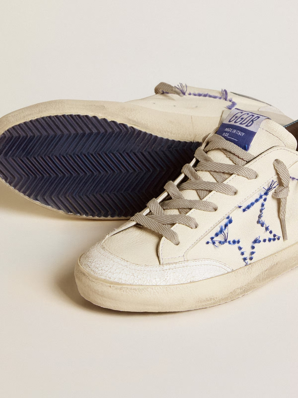 Super Star LTD in nappa with embroidered star and leather heel tab