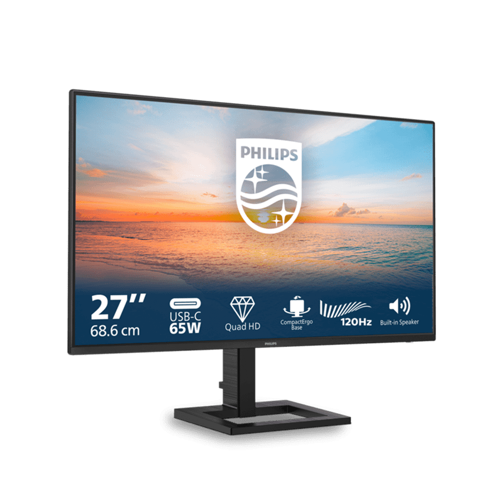 Монитор 27" PHILIPS 27E1N1600AE/01 IPS 2560x1440 120Hz 1мс 350кд/м 1500:1 1xHDMI 1xUSB-C 2x2W Black