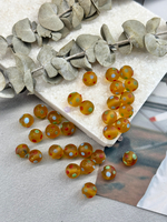 Стеклянные матовые бусины лэмпворк 10 мм "Карамель", 2 штуки