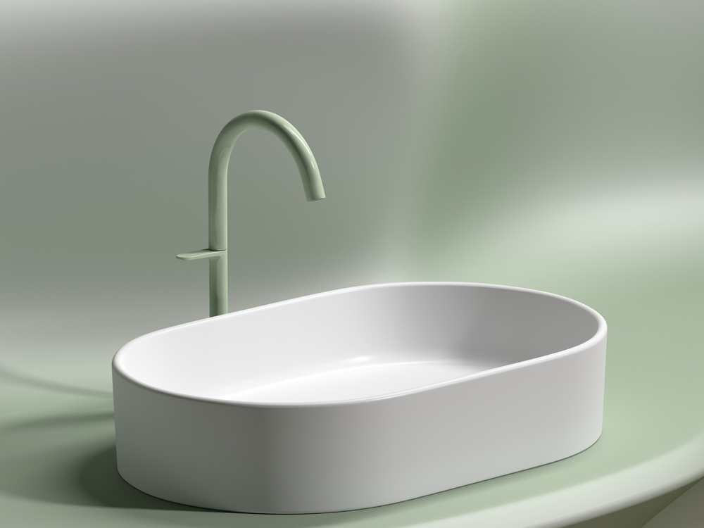 Умывальник чаша накладная овальная (цвет Белый Матовый) Element 608x385x122мм