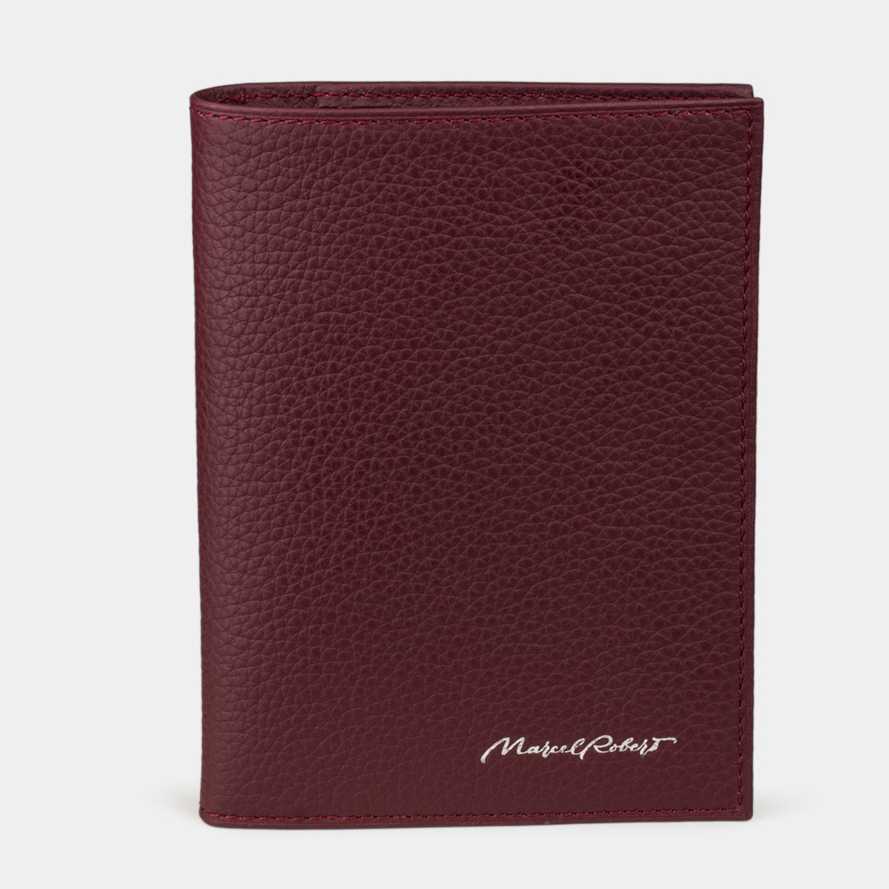Обложка на паспорт и для автодокументов Paris Easy из натуральной кожи теленка бордового цвета