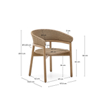 Стул Arinella из акации с натуральной отделкой и бежевой веревкой