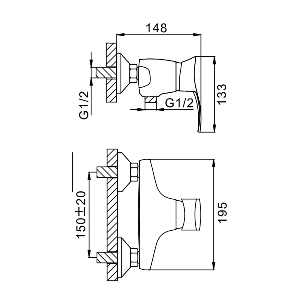 Смеситель для душа 40к F2001 FRAP (хром, латунь)