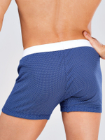 Мужские хлопковые трусы-боксеры в крапинку (Размер: L) (Цвет: синий)