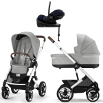 Коляска Cybex Talos S Lux SLV complete Cloud G Ocean Blue Plus Base G 4 в 1 Stone Grey с дождевиками