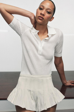 ZARA КОРОТКИЕ ШОРТЫ В СКЛАДКУ — ZW COLLECTION, ЖЕЛТОВАТО-БЕЛЫЙ