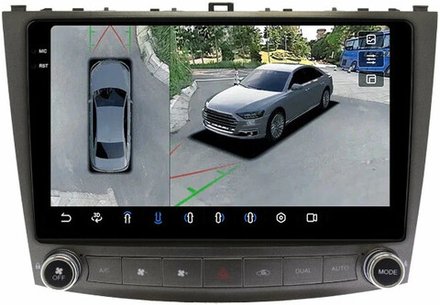 Магнитола для Lexus IS250 XE20 2005-2013 (ШГУ монохром) - FarCar BX10-360-9699 монитор 10.36" 2K QLED на Android 13, 6+128Гб, CarPlay, 4G SIM-слот, 4 камеры в комплекте