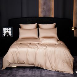 Комплект постельного белья Однотонный Сатин Премиум «Нежный персик»
