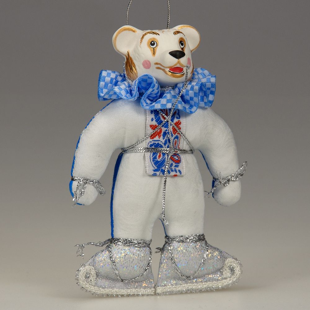 Ёлочная игрушка Медвежонок-Фигурист
