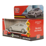 Модель ин. мет. "Skoda Octavia" 12см. двери, багаж, серебристый коробка OCTAVIA-12-SR (Технопарк)