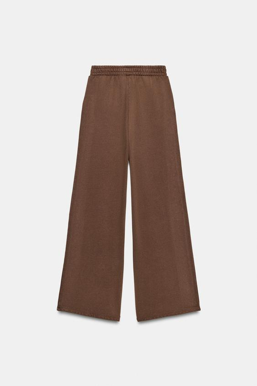 ZARA БРЮКИ ИЗ МЯГКОЙ ТКАНИ С ЭФФЕКТОМ ПОТЕРТОСТИ И ЗАКЛЕПКАМИ, ТЕМНО-КОРИЧНЕВЫЙ