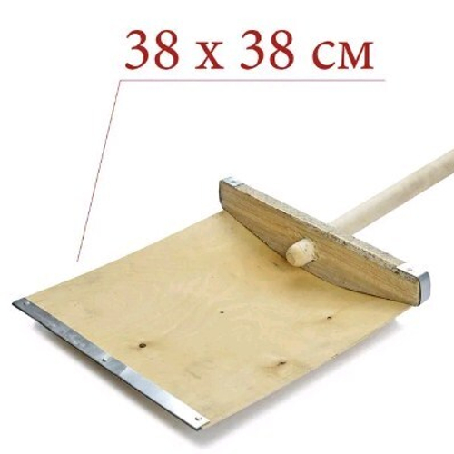 Лопата снеговая  дерев.  380*380  с черенком  (не в сборе)