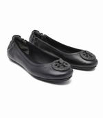 Кожаные балетки minnie travel ballet pave TORY BURCH - черный(143383)