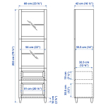 Книжный шкаф - BESTÅ/ BESTА IKEA/ БЕСТА/БЕСТО ИКЕА, 202х60 см, белый