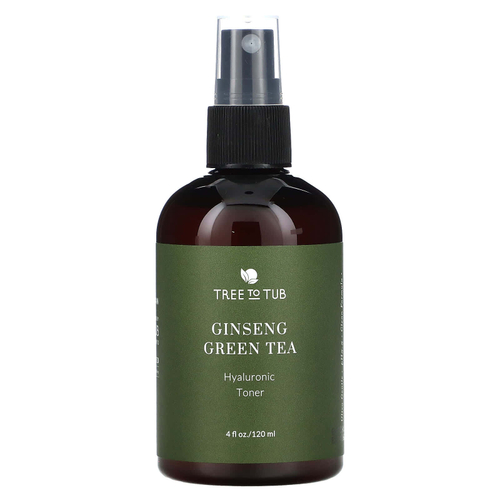 Tree To Tub, Увлажняющий тоник для лица без спирта, гамамелис, розовая вода, зеленый чай, для сухой и чувствительной кожи, 120 мл (4 жидк. унц.)