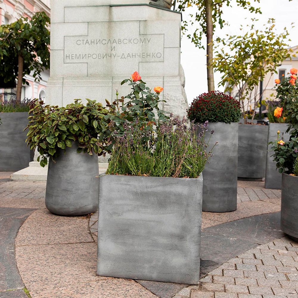 Кашпо BOWL CONCRETE GREY LIGHT D52 H29