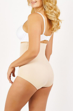 Трусы с завышенной линией талии и цветочным рисунком (Размер: XL) (Цвет: телесный)