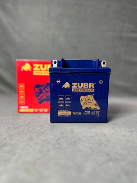 Аккумулятор для мотоцикла ZUBR (5 Ah) 80 A, 12 V Обратная, R+ YB5L-BS YB5L-BS (ZubrPrem)