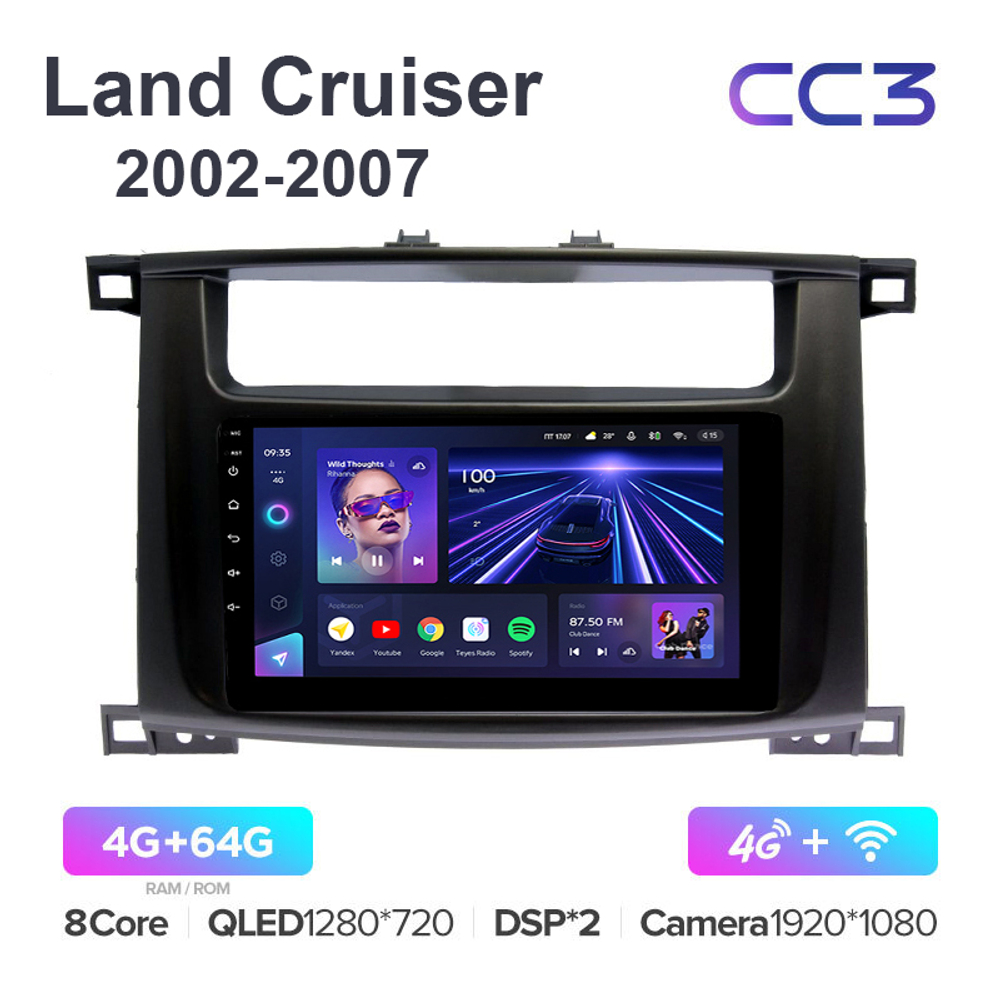 Teyes CC3 9"для Toyota Land Cruiser 2002-2007