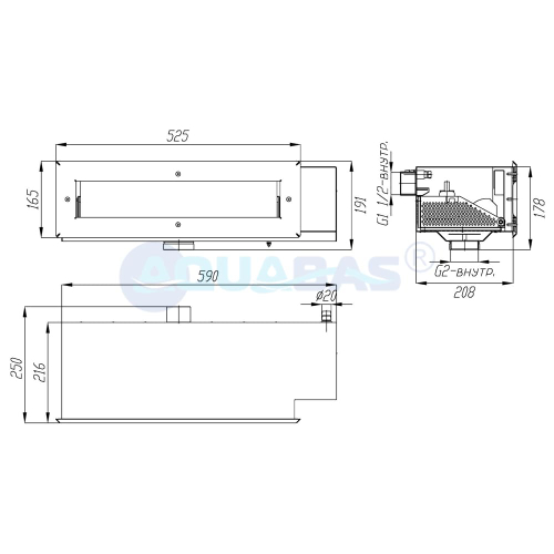 СК.41.0/1 Скиммер с узкой горловиной с системой электронного контроля уровня воды 2" пленка AISI-316
