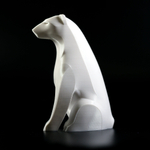 Статуэтка декоративная для интерьера Белый Мишка, русский сувенир, 3D печать, 16 см.