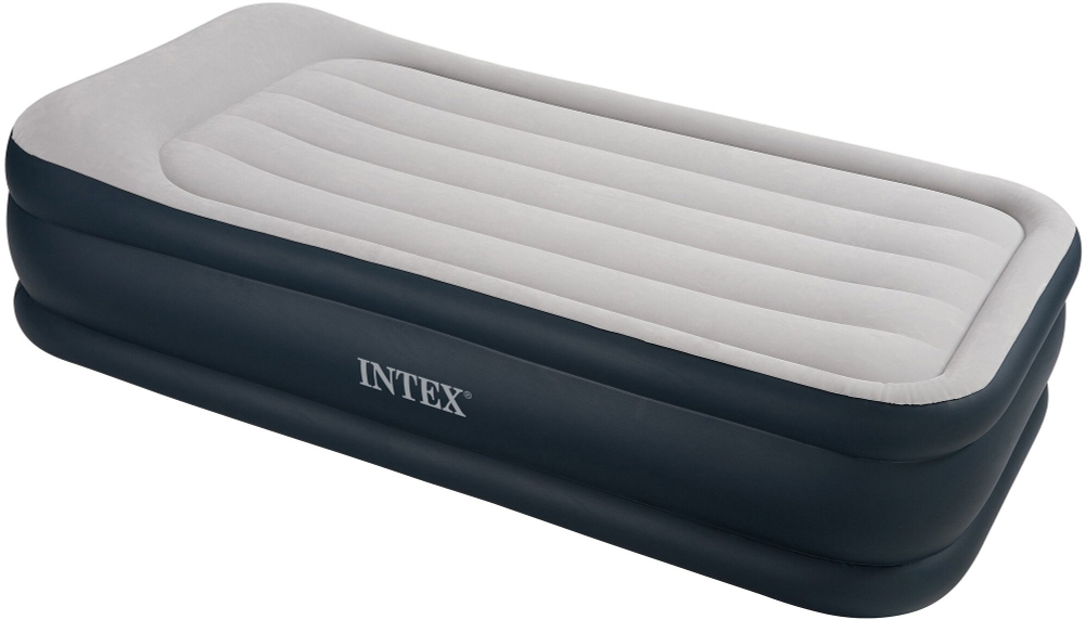 Кровать надувная Intex, 191х99х42 см, 64132NP, нас встроен, электр, флок, с ребрами жест, 136 кг