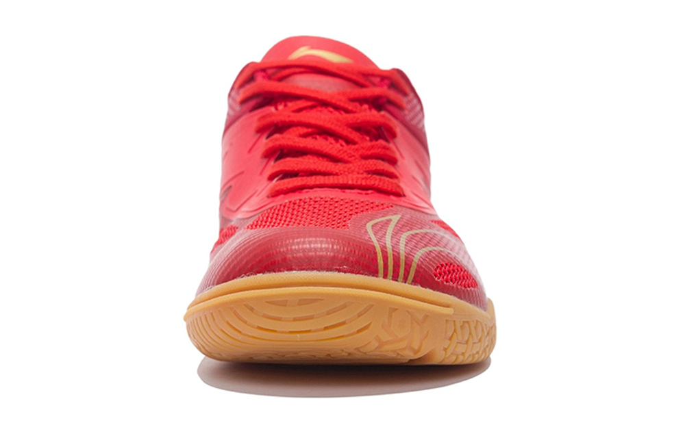 Li Ning Competition Cushioning Slip Resistant Abrasion Resistant Breathable Low top Table Tennis Shoes Men"s Flame Red